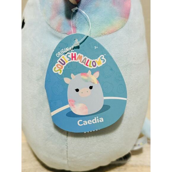 Squishmallow 8" Caedia the Cow Plush Toy Tie Dye Blue Brand New With Tags - Picture 6 of 8